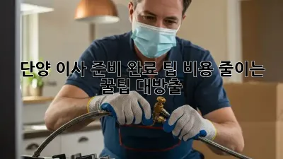 단양 이사 준비 완료 팁: 비용 줄이는 꿀팁 대방출!